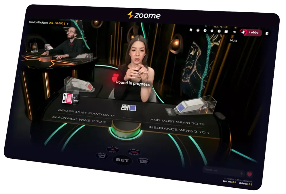 Zoome Live Casino Interface